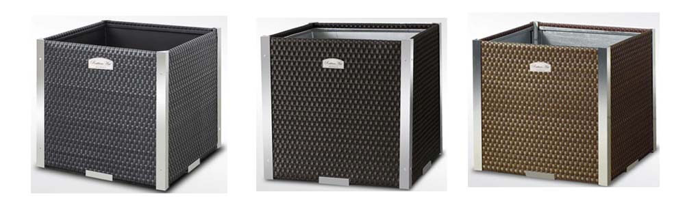 Donice ogrodowe z ramką Alu 46x46x46 cm